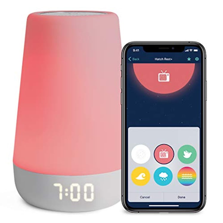 Sound Machine, Night Light and Time-to-Rise Clock by Hatch Baby Rest Plus
