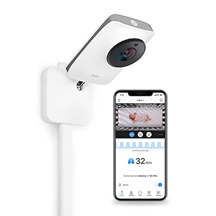 Miku Pro Smart Baby Monitor with Wall Mount Kit by Miku