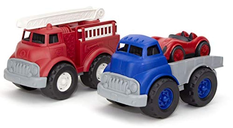 Fire Truck and Flatbed Truck by Green Toys