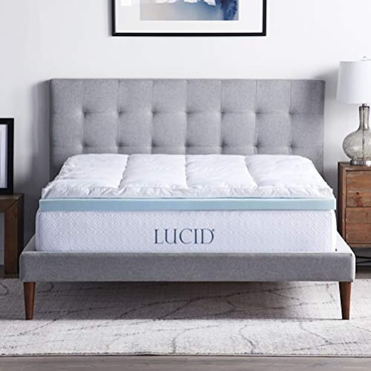 Lucid 4 Inch Down Alternative and Gel Memory Foam Mattress Topper