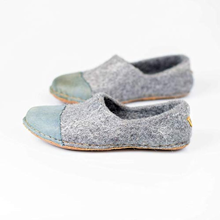 BureBure Felted Wool Women Clogs with Denim Natural Edge