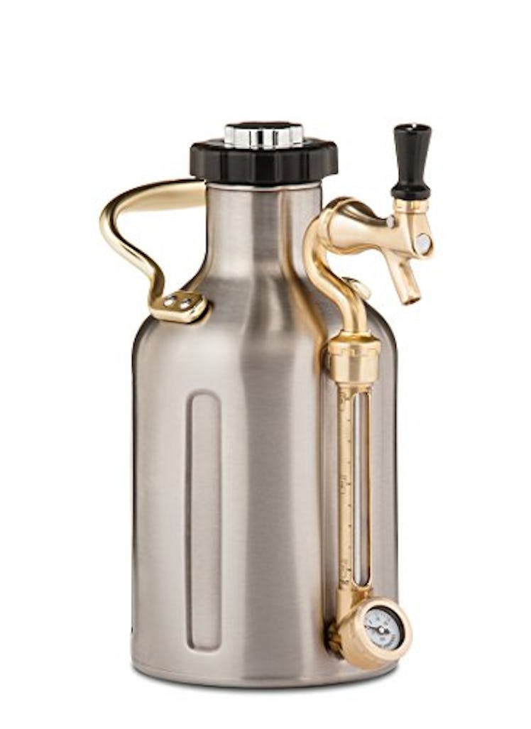 GrowlerWerks uKeg Pressurized Growler, 64 oz, Stainless Steel