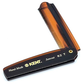 Kent 82T Handmade Fine Tooth Saw-Cut Folding Pocket Hair Comb