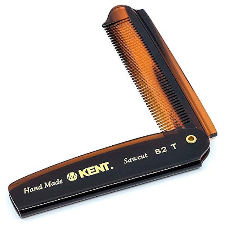 Kent 82T Handmade Fine Tooth Saw-Cut Folding Pocket Hair Comb
