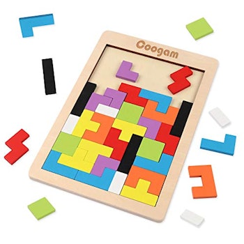 Wooden Tetris Puzzle Game by Coogam