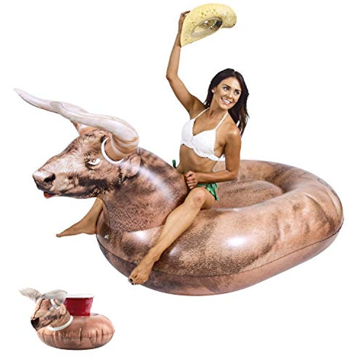 GoFloats Giant Inflatable Buckin' Bull Pool Float