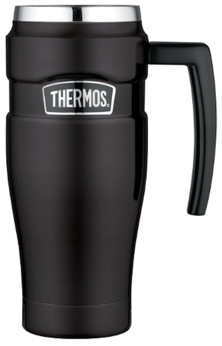 Thermos Stainless King 16 Ounce Travel Mug with Handle, Matte Black