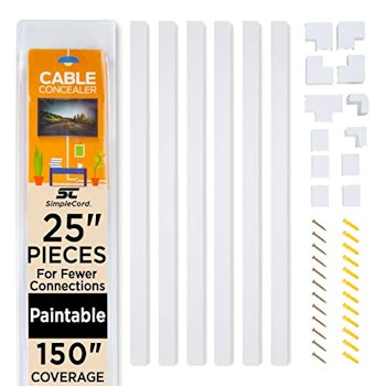 Cable Concealer On-Wall Cord Cover Kit by Simple Cord