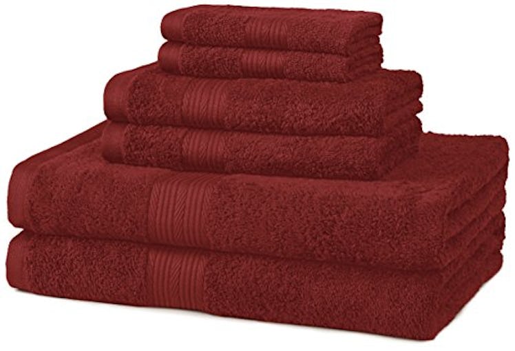 AmazonBasics 6-Piece Fade-Resistant Bath Towel Set