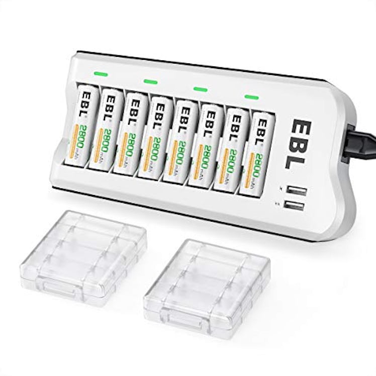 EBL 2800mAh Ni-MH AA Rechargeable Batteries (8 Pack) and 808U Rechargeable AA AAA Battery Charger