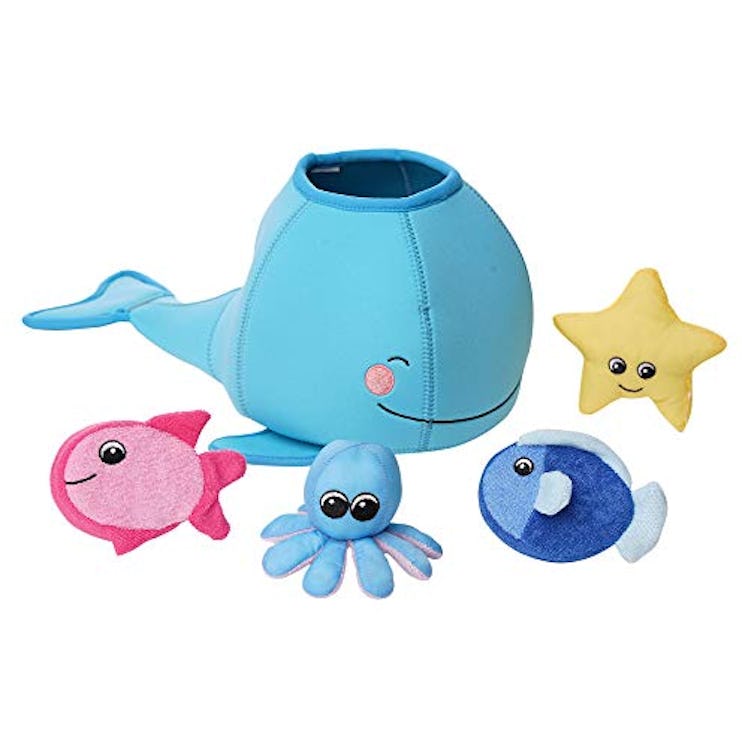 Neoprene Whale Toddler Bath Toy Set by Manhattan Toy