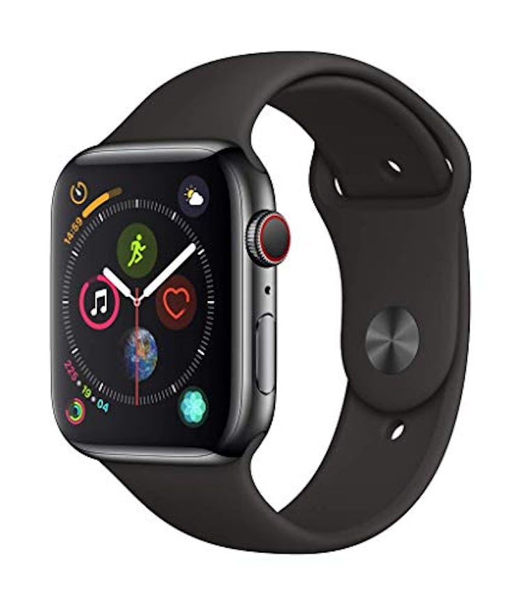 Apple Watch Series 4 (GPS + Cellular, 44mm) - Stainless Steel Case with White Sport Band