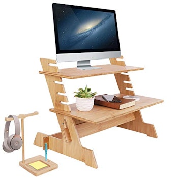 Bamboo Computer Stand Convertor by Wisfor