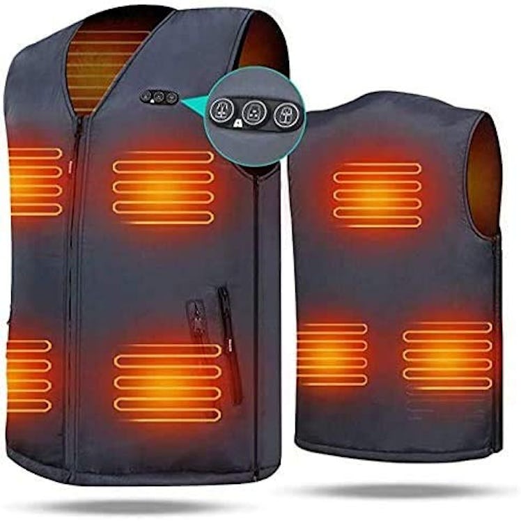 ARRIS Heated Vest Size Adjustable 7.4V Battery Electric Warm Vest for Hiking Camping