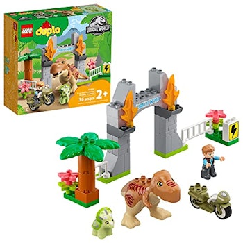 DUPLO Jurassic World T. rex and Triceratops Dinosaur Breakout Set by LEGO