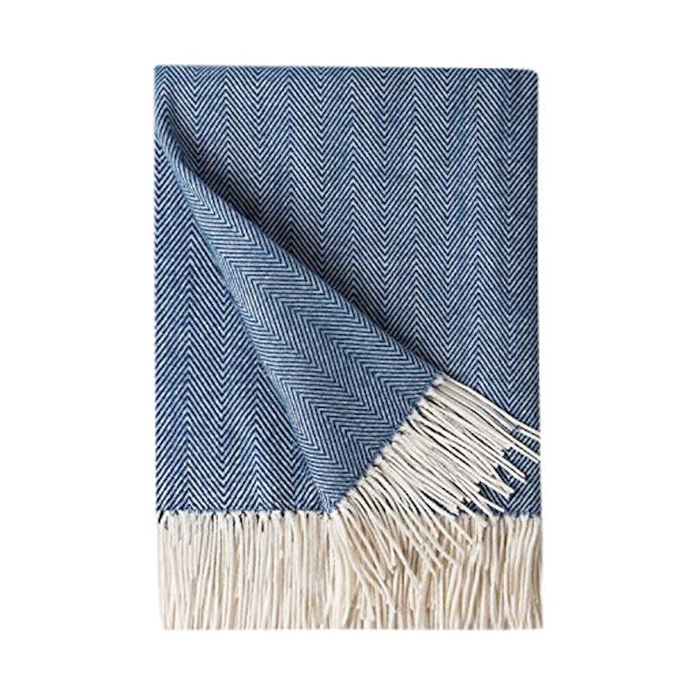 Bourina Herringbone Faux Cashmere Throw Blanket