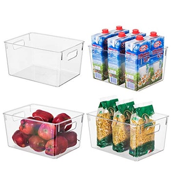 4-Pack Clear Plastic Organizer Bins by EAMAOTT