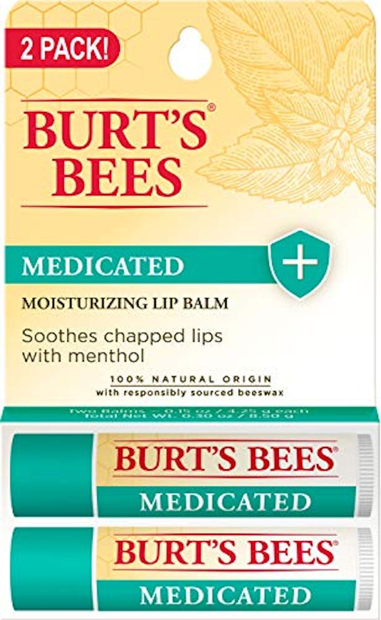 Burt's Bees 100% Natural Medicated Moisturizing Lip Balm with Menthol & Eucalyptus