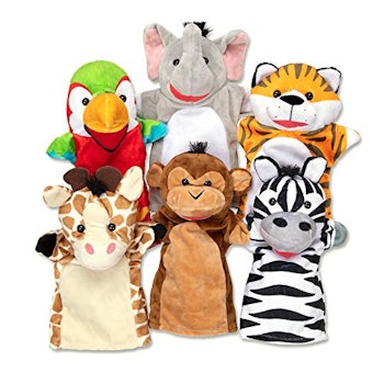Safari伙伴布袋木偶,梅利莎和道格(6组)
