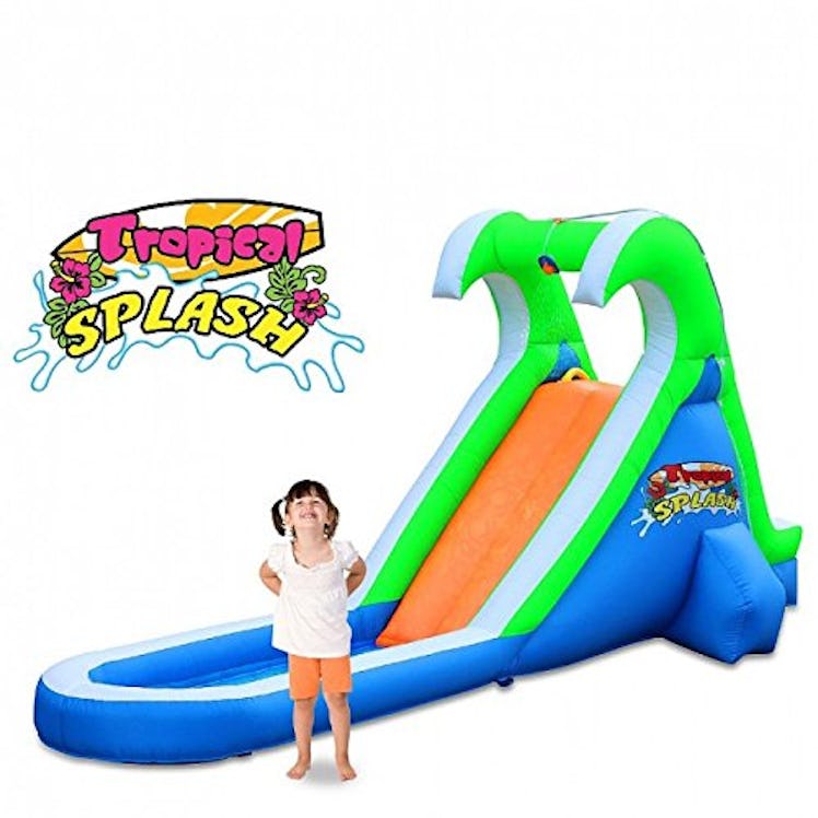 Blast Zone Tropical Splash Compact Backyard Water Slide