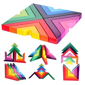 Wooden Rainbow Stacking Puzzle by Lewo