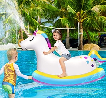 Unicorn Sprinkler Pool Float by LAYCOL