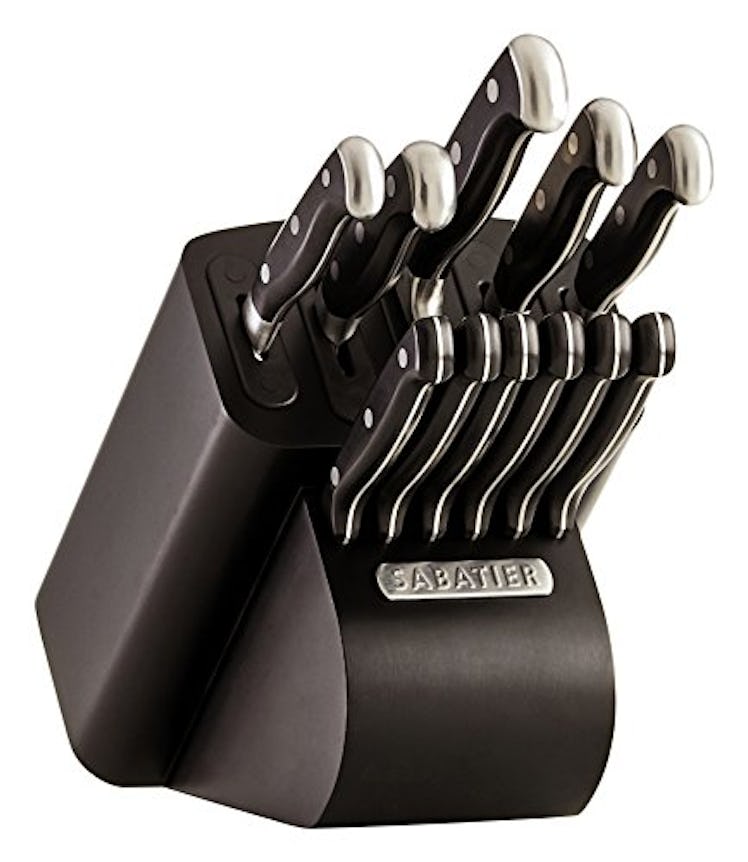 Sabatier Self-Sharpening Edgekeeper Pro 12-Piece Forged Triple Rivet Knife Block Set