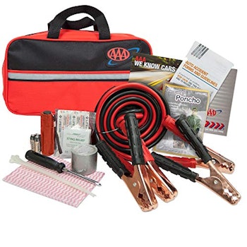 Lifeline 4330AAA Black AAA Premium Road, 42 Piece Emergency Car Jumper Cables, Flashlight and First ...