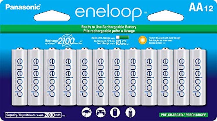 Panasonic BK-3MCCA12FA eneloop AA 2100 Cycle Ni-MH Pre-Charged Rechargeable Batteries, 12 Pack