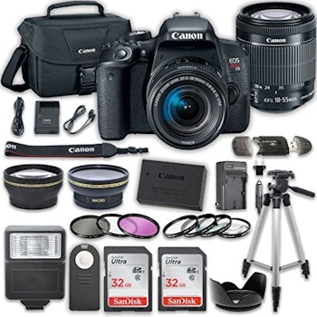 Canon EOS T7i DSLR Camera with 18-55mm IS STM Lens + 2 x 32GB Card + Accessory Kit