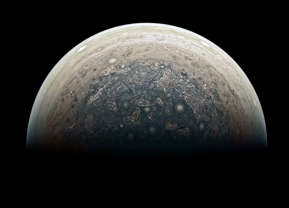 NASA's Juno Spacecraft Drops First Images Of Jupiter's South Pole