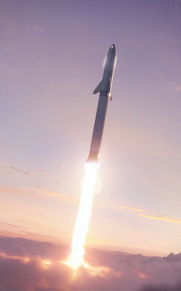 The new BFR design launching into space.