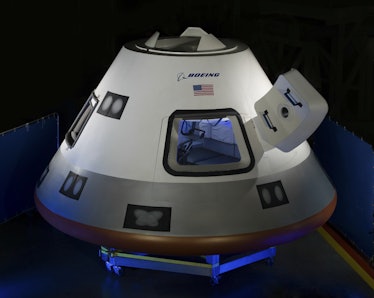 Boeing unveils a mockup of its CST-100 Starliner in July 2013 at the Houston Product Support Center ...