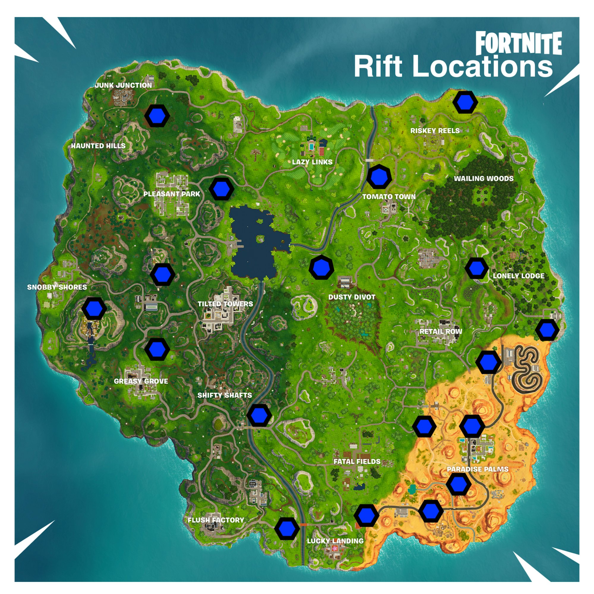 'Fortnite' Rift Locations Map Use Our Guide to Find the Season 5 Portals