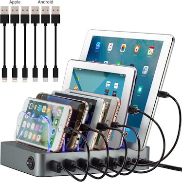 Simicore Smart Charging Station Dock & Organizer for Smartphones, Tablets & Other Gadgets - 6-Port M...