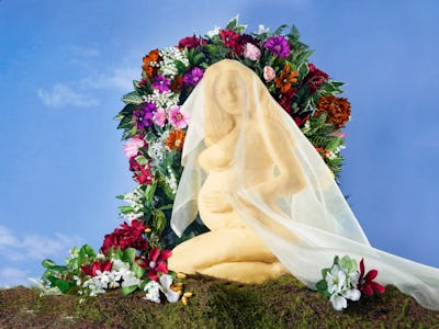 A Beyoncé sculpture made out of cheese