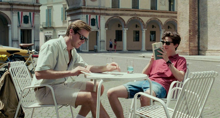 Oliver and Elio hanging out in the nearby town.