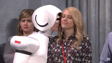Emily Blunt plays a pushy humanoid robot on this week's episode of SNL. 