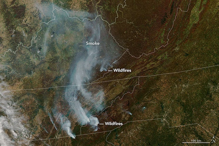 NASA's Terra satellite fires map