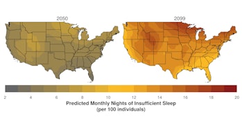 Areas of the western and northern United States -- where nighttime temperatures are projected to inc...