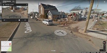 Google Street View map cars camera shoreline aftermath Hurricane Sandy