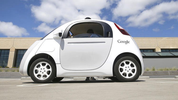 White Google's self-driving car 