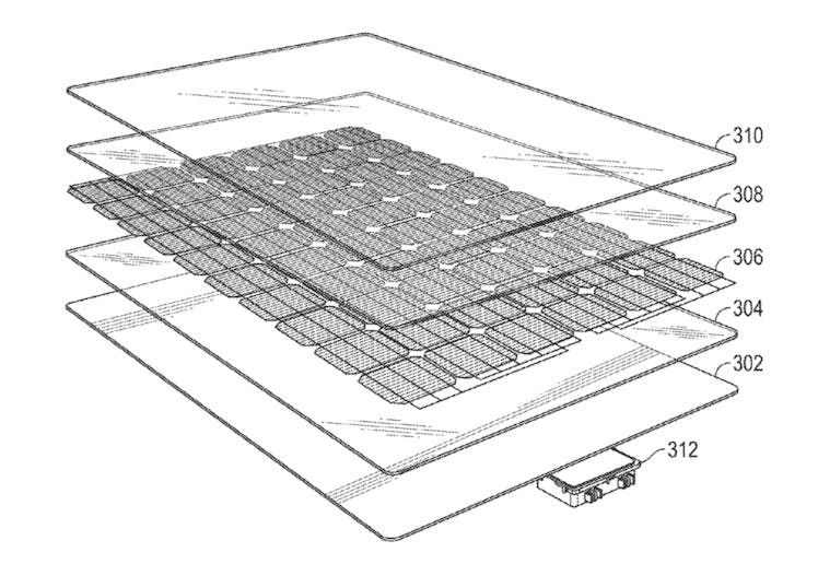 The Tesla Solar Roof image included with the patent.