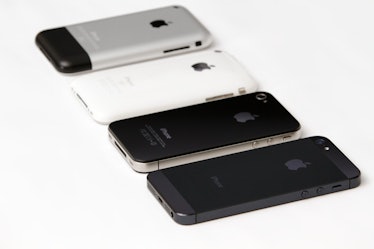 The original iPhone, iPhone 3G, iPhone 4 and iPhone 5.