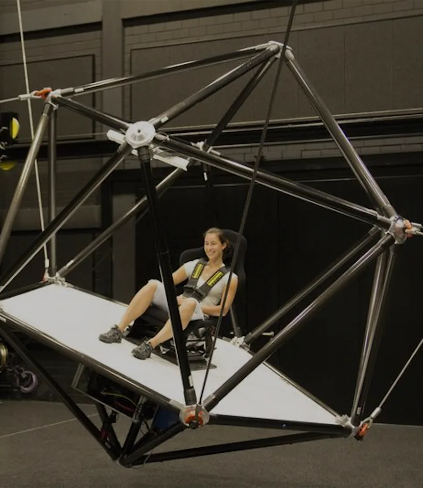 Watch This Giant Polyhedron Robotic Motion Simulator Swoop Through the Air