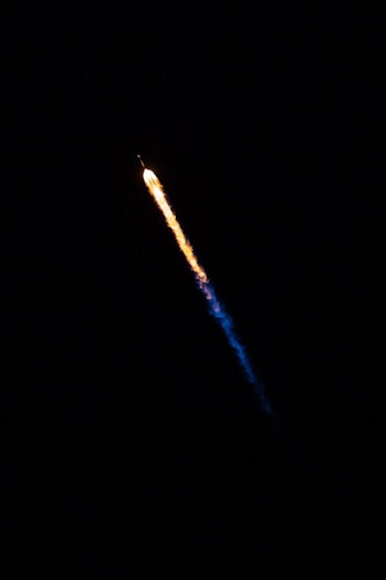 Falcon 9 cruising through the sky.