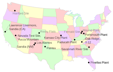 USA nuclear sites