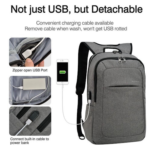 kopack Lightweight Laptop Backpack USB Port Water Resistant 15.6 Inch Business Slim Back Pack Travel...