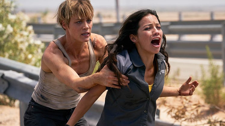 Mackenzie Davis and Natalia Reyes in 'Terminator: Dark Fate'