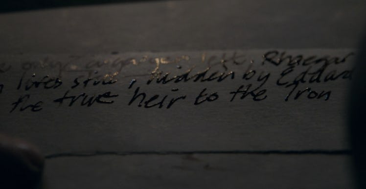 Secret scroll about Jon Snow's identity on Game of Thrones
